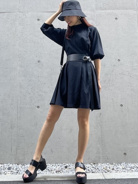 「ミニワンピ」｜みすさち【見須幸代】さん（レディース・160cm）の夏コーディネート