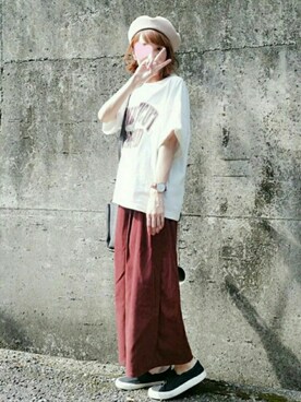 piiiikoさんの「綿アソートロゴTシャツ【niko and ...】」を使ったコーディネート