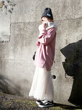 「PRO TREK(プロトレック)のアイテム」を使った、piiiikoさん(レディース・152cm)の冬コーディネート