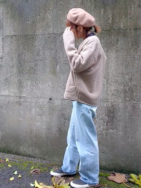 「earth music&ecology（アースミュージックアンドエコロジー）のアイテム（スリッポン、ブラック系）」を使った、piiiikoさん（レディース・152cm）の秋コーディネート