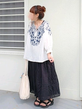「Another Edition（アナザーエディション）のアイテム（シューズ）」を使った、piiiikoさん（レディース・152cm）の夏コーディネート