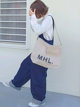 「MHL.」｜「アイテム（オールインワン・サロペット）」を使った、piiiikoさん（レディース・152cm）の春コーディネート