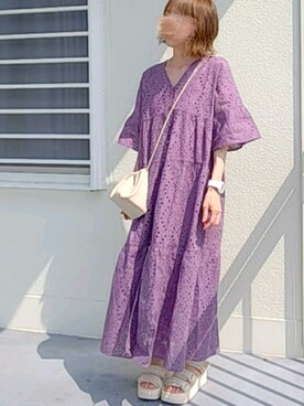 「G-SHOCK」｜「アイテム（ワンピース/ドレス）」を使った、piiiikoさん（レディース・152cm）の夏コーディネート