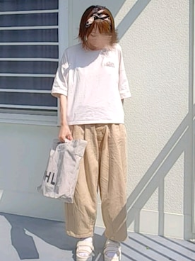 「DHOLIC（ディーホリック）のアイテム（ストール/ショール）」を使った、piiiikoさん（レディース・152cm）の夏コーディネート