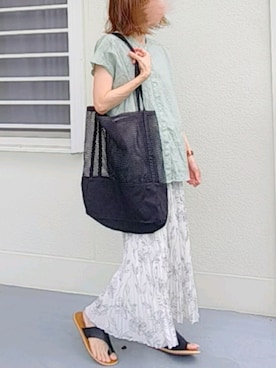 「SonnyLabel」｜「アイテム（アナログ腕時計）」を使った、piiiikoさん（レディース・152cm）の夏コーディネート