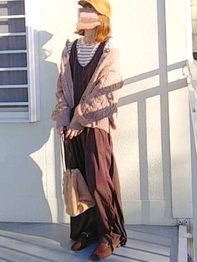 「Ambre Neige（アンブルネージュ）のアイテム（その他アウター）」を使った、piiiikoさん（レディース・152cm）の秋コーディネート