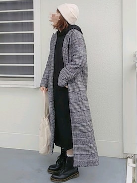 「プリーツ」｜「アイテム（チェスターコート）」を使った、piiiikoさん（レディース・152cm）の冬コーディネート
