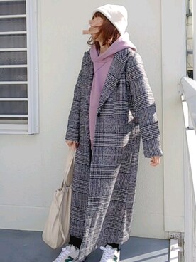 「SUGAR BISKET（シュガービスケット）のアイテム（チェスターコート）」を使った、piiiikoさん（レディース・152cm）の冬コーディネート