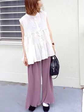 「Crisp」｜「アイテム（アナログ腕時計）」を使った、piiiikoさん（レディース・152cm）の夏コーディネート