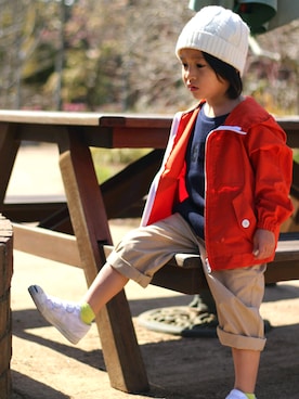 「ARCH & LINE（アーチアンドライン）のアイテム（ジャケット/アウター）」を使った、ibukiさん（キッズ・100cm）の春コーディネート