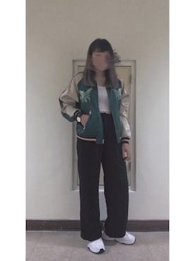 「PULL&BEAR（プルアンドベア）のアイテム（キャミソール）」を使った、Josephine Ungさん（レディース・163cm）の秋コーディネート