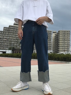 「ADER error（アーダーエラー）のアイテム（パンツ）」を使った、リさん（メンズ・170cm）の夏コーディネート