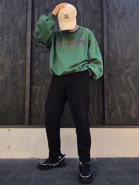 「ADER error（アーダーエラー）のアイテム（帽子）」を使った、リさん（メンズ・170cm）の冬コーディネート