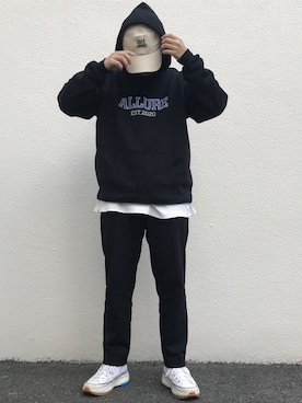 「ADER error（アーダーエラー）のアイテム（帽子）」を使った、リさん（メンズ・170cm）の冬コーディネート