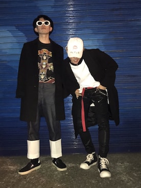 「PARADOX（パラドックス）のアイテム（ステンカラーコート）」を使った、YUKI（MADKID）さん（メンズ・175cm）の冬コーディネート