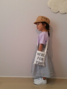 「Lee（リー）のアイテム（Tシャツ/カットソー）」を使った、rinnさん（キッズ・100cm）の春コーディネート