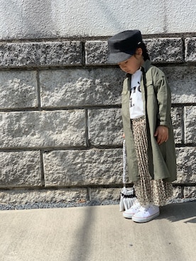 「ZARA KIDS」｜「アイテム（シャツワンピース）」を使った、rinnさん（キッズ・100cm）の春コーディネート