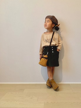 「ブラウンコーデ」｜「アイテム（ラッピングキット）」を使った、rinnさん（キッズ・100cm）の秋コーディネート