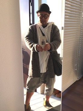 「A land（エーランド）のアイテム（パンツ）」を使った、かべちゃんさん（メンズ・171cm）の春コーディネート