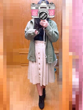 「無（ム）のアイテム（トレンチコート）」を使った、Mirai Miraiさん（レディース・152cm）の秋コーディネート