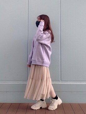 asukaさんの「シフォンティアードスカート　＊」を使ったコーディネート