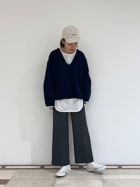 「BARNYARDSTORM（バンヤードストーム）のアイテム（帽子）」を使った、Misakiさん（レディース・160cm）の秋コーディネート