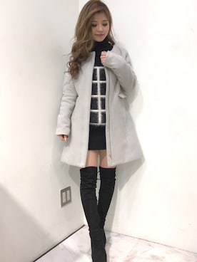 「LIPSERVICE（リップサービス）のアイテム（その他アウター）」を使った、あやなさん（レディース・150cm）の冬コーディネート