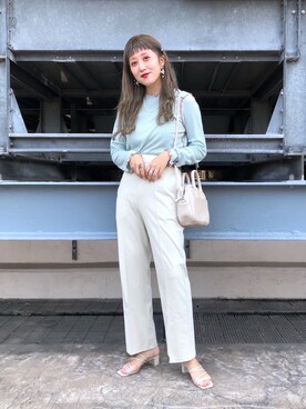 「LOWRYS FARM（ローリーズファーム）のカラーフレアパンツ  892044（その他パンツ）」を使った、あみこさん（レディース・156cm）の秋コーディネート
