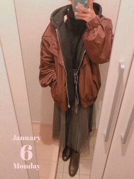 あむさん（レディース・154cm）の冬コーディネート