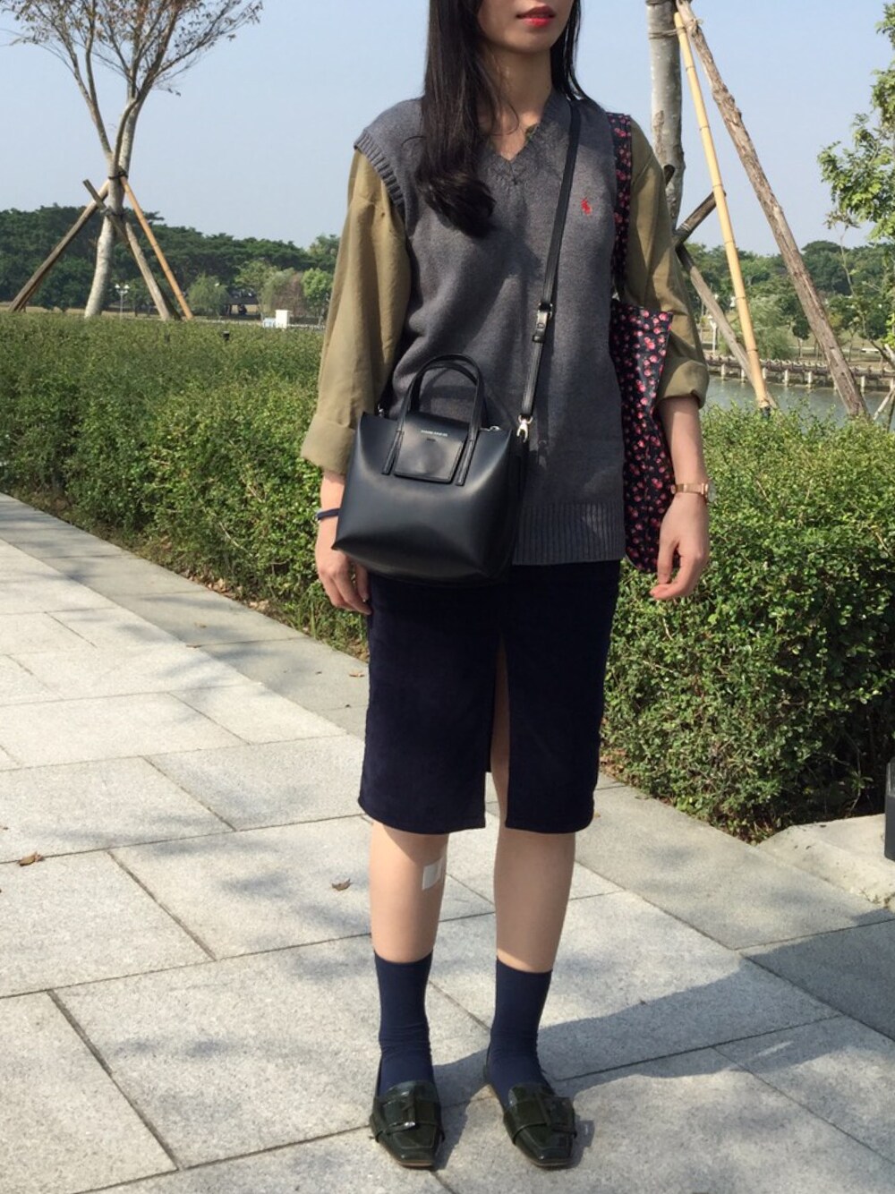 「autumn」｜「SPAOのアイテム（スカート、ブルー系）」を使った、蕎さん（レディース・163cm）の秋コーディネートの1枚目の写真