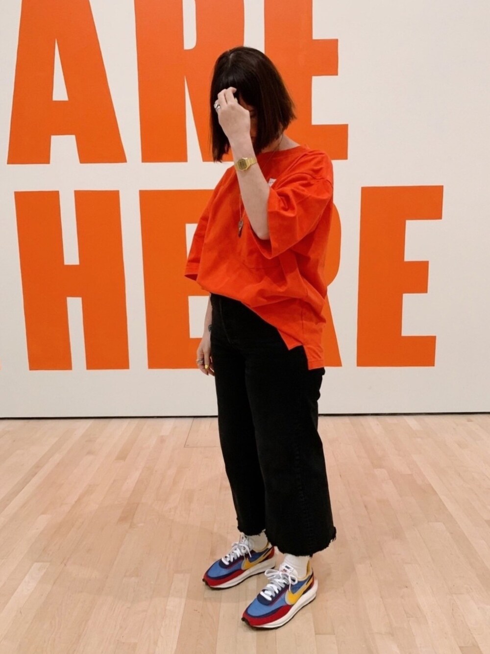 「summer、sacai×nike、sacai、UNIQLO U、UNIQLO、Levis、summerstyle、highwaist、NIKE、sneakers」｜「NIKEのアイテム（スニーカー、その他）」を使った、Melissa S. Santiagoさん（レディース・170cm）の夏コーディネートの1枚目の写真