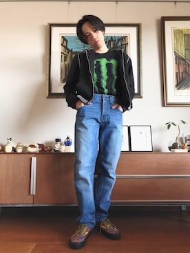 「Education from Youngmachines（エデュケーションフロムヤングマシーン）のアイテム」を使った、NARUさん（メンズ・165cm）の春コーディネート