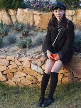 「korean」｜KYONI(๑˃̵ᴗ˂̵)さん（レディース・166cm）の冬コーディネート