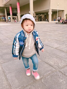 「NATURAL WORLD（ナチュラルワールド）のアイテム」を使った、蕭鉛筆さん（キッズ・80cm）の冬コーディネート