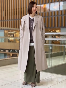 「green label relaxing（グリーンレーベルリラクシング）のアイテム（トレンチコート）」を使った、satoさん（レディース・169cm）の冬コーディネート