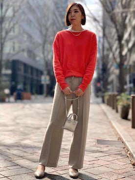 「green label relaxing（グリーンレーベルリラクシング）のアイテム（リング）」を使った、satoさん（レディース・169cm）の冬コーディネート