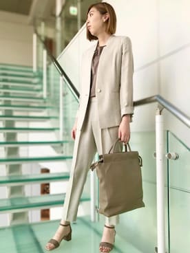 「green label relaxing（グリーンレーベルリラクシング）のアイテム（その他アウター）」を使った、satoさん（レディース・169cm）の春コーディネート