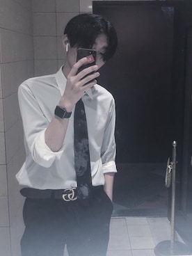 「アイテム（フォーマルスーツ/小物）」を使った、Komiさん（メンズ・176cm・10代）の秋コーディネート