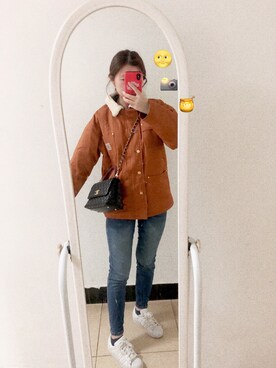 「Carhartt（カーハート）のアイテム（ブルゾン）」を使った、coolinboneさん（レディース・165cm）の冬コーディネート