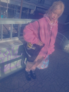「Little sunny bite（リトルサニーバイト）のアイテム（ナイロンジャケット）」を使った、pinkupiさん（レディース・152cm）の冬コーディネート