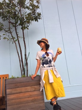 「チャイハネ（チャイハネ）のアイテム（Tシャツ/カットソー）」を使った、MEGさん（レディース・159cm）の春コーディネート