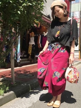 「チャイハネ（チャイハネ）のアイテム（その他トップス）」を使った、MEGさん（レディース・159cm）の夏コーディネート