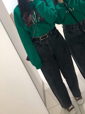 「GU（ジーユー）のコクーンシルエットジーンズ（パンツ、グレー系）」を使った、Erilyn Monroeさん（レディース）の夏コーディネート