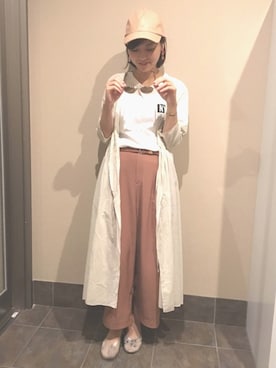 「SHIPS」｜「アイテム（シャツワンピース）」を使った、AYANEさん（レディース・158cm）の秋コーディネート