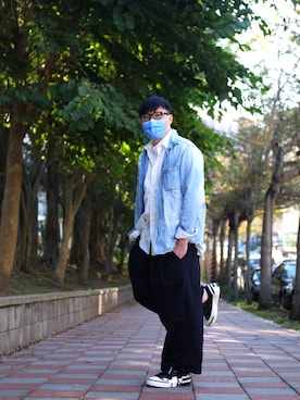 「Yohji Yamamoto（ヨウジヤマモト）のアイテム（スニーカー）」を使った、Ray1955さん（メンズ・173cm）の冬コーディネート