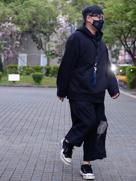 「Yohji Yamamoto（ヨウジヤマモト）のアイテム（スニーカー）」を使った、Ray1955さん（メンズ・173cm）の春コーディネート