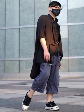 「Yohji Yamamoto（ヨウジヤマモト）のアイテム（スニーカー）」を使った、Ray1955さん（メンズ・173cm）の春コーディネート