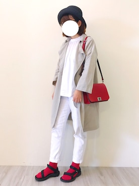 「red」｜「アイテム（トレンチコート）」を使った、SueSuさん（レディース・157cm）の春コーディネート