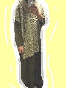 「frames RAY CASSIN（フレームスレイカズン）のアイテム（ベスト）」を使った、あさん（レディース・154cm）の秋コーディネート