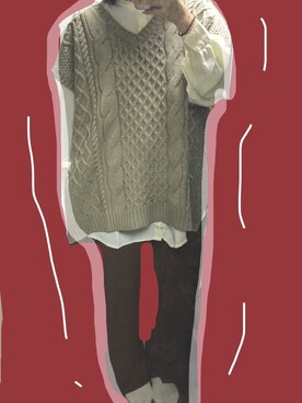 「frames RAY CASSIN（フレームスレイカズン）のアイテム（ベスト）」を使った、あさん（レディース・154cm）の秋コーディネート